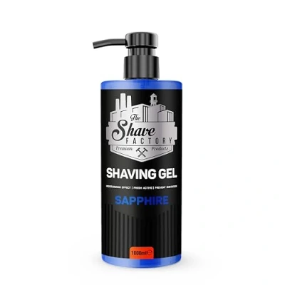 Afbeelding van The Shave Factory Shaving Gel perfecte scheerervaring, hydratatie, bescherming en comfort voor mannen hoogwaardige scheergel een ultrazachte verfrissende scheerbeurt (Sapphire, 1000 ml)