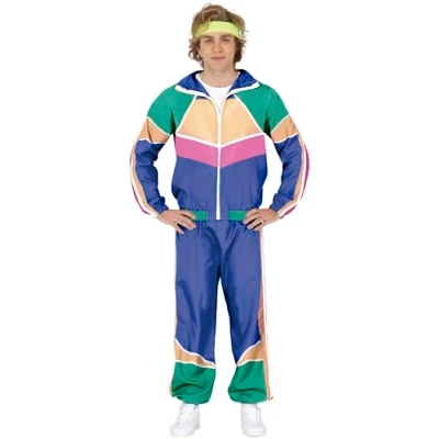 Afbeelding van Fiestas Guirca 80 er jaren trainingspak blauw man (mt M)