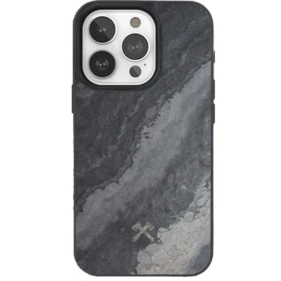 Afbeelding van Woodcessories Backcase hoesje geschikt voor iPhone 15 Pro Grijs Steen