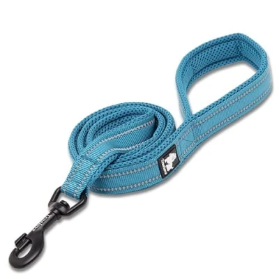 Afbeelding van Truelove hondenriem maat M 200cm uitlaat riem zwarte honden blauwe voor de hond