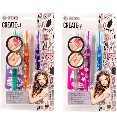 Afbeelding van Create it! Beauty Tattoo Geurpennen, 3st + Sjabloon