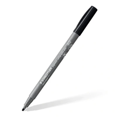 Afbeelding van STAEDTLER Pigment Arts kalligrafiepunten, intens zwart, kalligrafiepunt, 2 mm, hoogwaardige pigmentinkt, waterdicht, 375 99