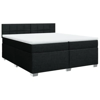 Afbeelding van vidaXL Boxspring met matras stof zwart 200x200 cm