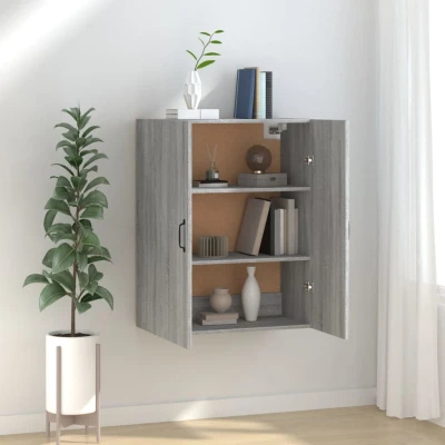 Afbeelding van Hangkast 69,5x34x90 cm bewerkt hout grijs sonoma eikenkleurig