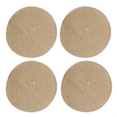 Afbeelding van Creative Tops Placemats, Rond, Set van 4 Stuks, Geweven, Naturel C