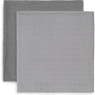 Afbeelding van Jollein Hydrofiele Doek Large 115x115cm Bamboe Katoen Storm Grey 2 Stuks