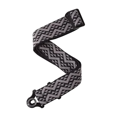 Image de D&#039;Addario 50BAL03 Sangle Auto Lock pour guitare, motif Black Padded Geometric