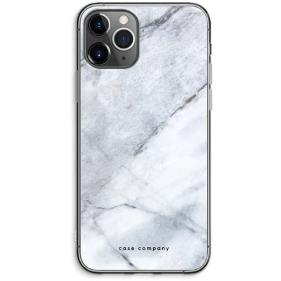 Afbeelding van Case Company® hoesje geschikt voor iPhone 11 Pro Max Witte marmer Soft Cover Telefoonhoesje Bescherming aan alle Kanten en Schermrand