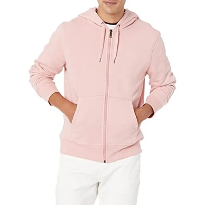 Image de Amazon Essentials Sweat shirt à capuche en polaire avec fermeture éclair intégrale (grandes tailles disponibles) Men&#039;s, Rose, S