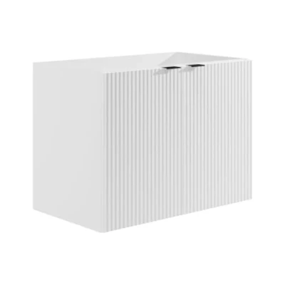 Afbeelding van Zwevend, geribbeld wastafelmeubel Wit 80 cm PARMIZA L x H 60 D 46