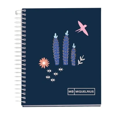 Afbeelding van Miquelrius Notitieboek A7, 100 vellen 70 g/m², horizontaal gelinieerd, 7 mm, 4 gekleurde strepen, zonder boren, hardcover, Desert collectie