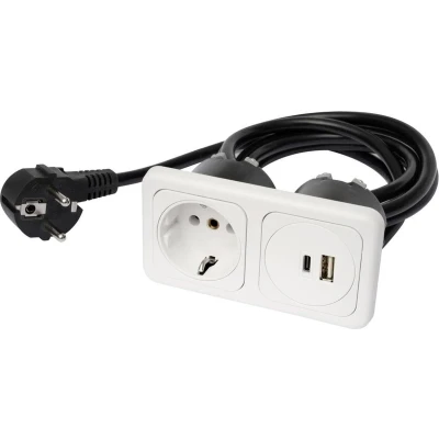 Afbeelding van inprojal elektrosysteme 9016 118.81 Stopcontact (inbouw) Met USB C, laaduitgang, Power Delivery IP20 Wit