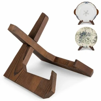Afbeelding van ANBOXIT Presentatiekomstandaard, 16,5 cm bordenstandaard, houten ezel, display voor grote diepe kommen, dienbladen en borden, H x 22,9 B 20,1 D (voor schalen