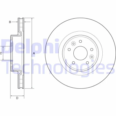 Afbeelding van DELPHI BG9232C Remschijf 340 28 5 Geventileerd Gecoat High carbon Zonder wiellager, ABS sensorring RENAULT: MEGANE 3 Coupe