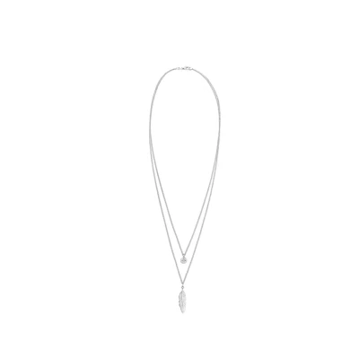 Afbeelding van Elli Feather Ketting silvercoloured, Dames, Maat: 45, Silver coloured