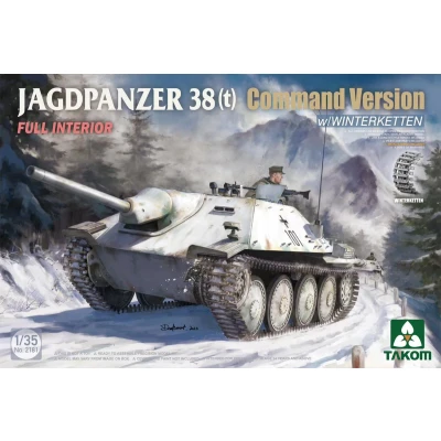 Afbeelding van 1:35 Takom 2181 Jagdpanzer 38(t) Command Version met Volledig Interieur Plastic Modelbouwpakket