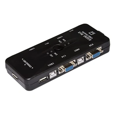 Afbeelding van Link LKKWM4 Kvm Switch voor 4 PC USB/VGA met 1 muis, USB toetsenbord en VGA monitor kabels