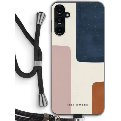 Afbeelding van Case Company® hoesje met Koord geschikt voor Samsung Galaxy A14 Geo #5 Telefoonhoesje Zwart Bescherming aan alle Kanten en Over de Schermrand