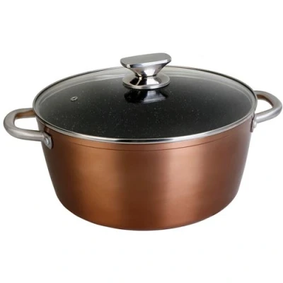 Image de Casserole 20 cm Induction Couvercle en Verre Antiadhésive sans PFOA Aluminium Wecook Professional Cuivre