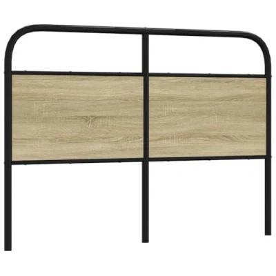 Afbeelding van vidaXL Hoofdbord 120 cm staal en bewerkt hout sonoma eikenkleurig