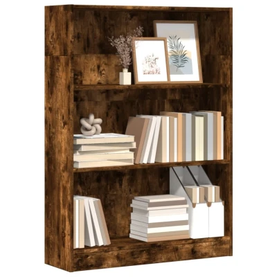Afbeelding van Boekenkast 80x24x109 cm bewerkt hout gerookt eikenkleurig