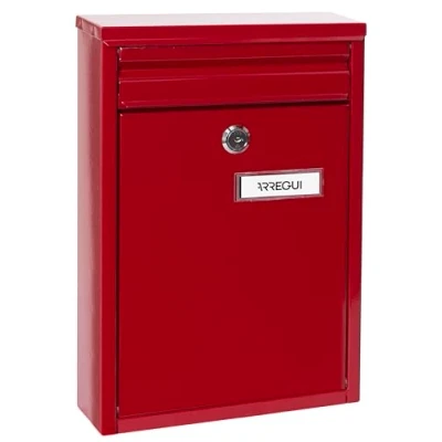 Afbeelding van ARREGUI Zaguán E5756 brievenbus van staal, maat S (A5 post), individuele voor buiten, met sleuf, eenvoudig te installeren, rood