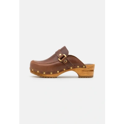 Afbeelding van Sanita Lillen OPEN Clogs, Dames, Maat: 42, Brown Leer