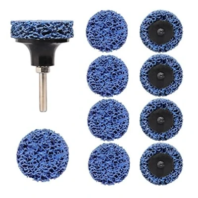 Afbeelding van Shineboc 10 stuks CSD 50 mm nylon schuurschijven voor schuren, polijsten, roestverwijdering metaal, roestvrij staal (blauw)