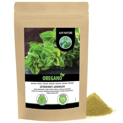 Afbeelding van gemalen oregano (500 g), poeder, 100% natuurlijk en zonder additieven, zacht gedroogd oreganopoeder