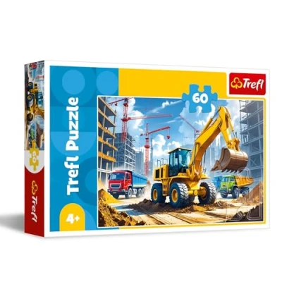 Afbeelding van Trefl Een graafmachine puzzel 60 stukjes Kleurrijke met voertuigen, creatief entertainment, vrije tijd voor kinderen vanaf 4 jaar