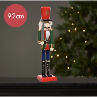 Afbeelding van Notenkraker groen rood met zwaard 92CM