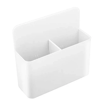 Afbeelding van MoKo magnetische opbergdoos, potloodhouder voor whiteboard, schoolbenodigdheden, organizer met 2 vakken koelkast, kluisje, oppervlakken, wit