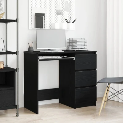 Afbeelding van vidaXL Bureau 90x45x76 cm spaanplaat zwart eikenkleurig