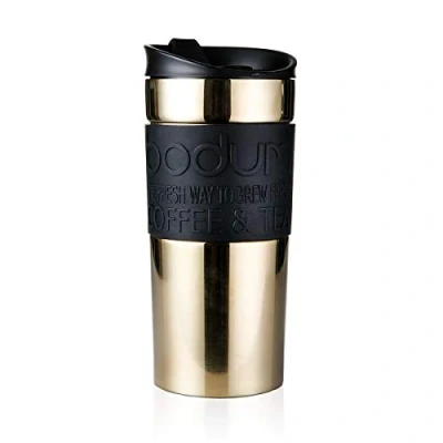 Image de BODUM Mug Gobelet de voyage isotherme en inox, double paroi, couvercle à clapet 0.35 l Or