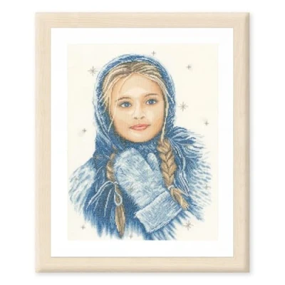 Afbeelding van LanArte Wintermeisje borduren (pakket) PN 0169674