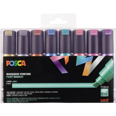 Afbeelding van Posca paintmarker PC 8K, set van 8 stuks, assorti