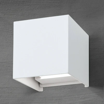 Afbeelding van Kubusvormig LED buitenwandlamp Cube in wit