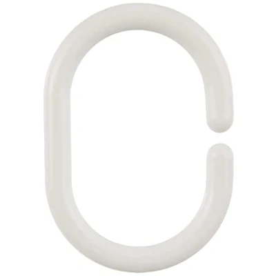 Afbeelding van WENKO Douchegordijnringen set van 12 stuks stuks, ovaal, kunststof, 3 x 4,5 cm, wit