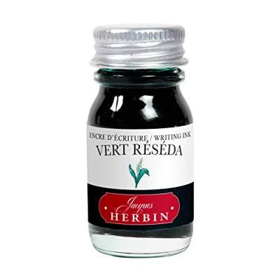 Afbeelding van Jacques Herbin 11538T schrijf en tekeninkt, vulpen rollerbalpen, veergroen, 10 ml, gemaakt in Frankrijk