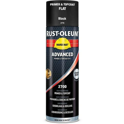 Afbeelding van Rust Oleum Grondverf &amp; Lak in 1 spuitbus ZWART MAT RAL9005