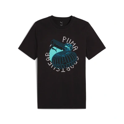 Afbeelding van Puma Graphics Execution Tshirt print, Heren, Maat: XS, Black