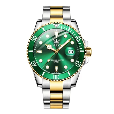 Afbeelding van Olevs Luxe herenhorloge Groen en Zilver