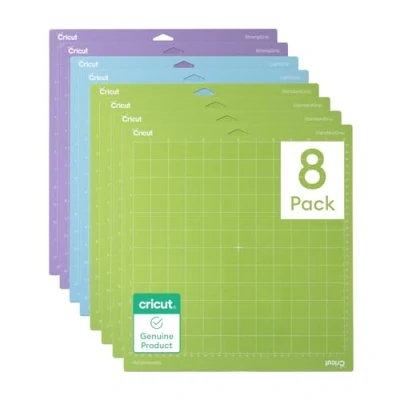 Afbeelding van Cricut Set van 8 matten 30,5 x cm voor Explore &amp; Maker machines Inclusief 4 StandardGrip, 2 LightGrip, StrongGrip