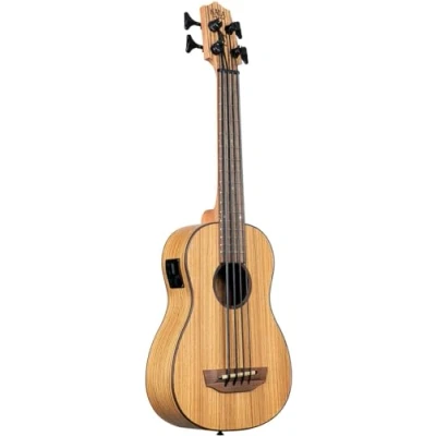 Afbeelding van Kala U Bass Zebrawood Fretted bas ukelele met gigbag
