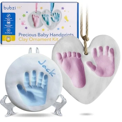 Afbeelding van Baby Voetafdrukkit &amp; Handafdruk Ornament voor Meisje Cadeau Jongen Cadeau, Unieke Shower Cadeaus, Gepersonaliseerde Babycadeaus Herinnering Babykamer