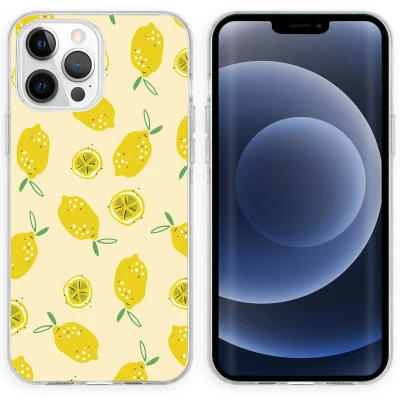 Afbeelding van iMoshion hoesje Siliconen Geschikt voor iPhone 13 Pro Design Geel / Lemons