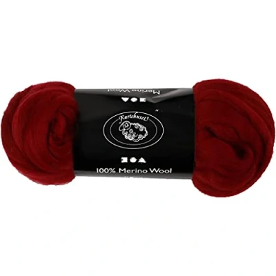 Afbeelding van Merino wol, 21 micron, dark red, Zuid Afrika, 100 gr