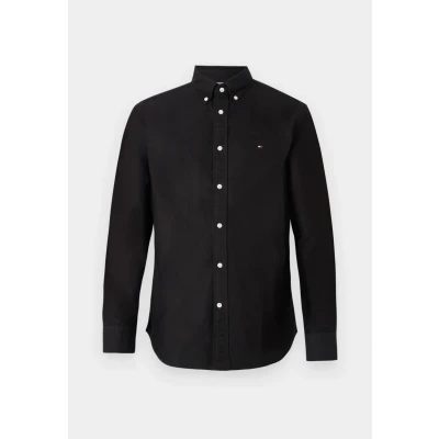 Afbeelding van Tommy Hilfiger Solid Heritage Oxford Shirt Overhemd, Heren, Maat: Medium, Black