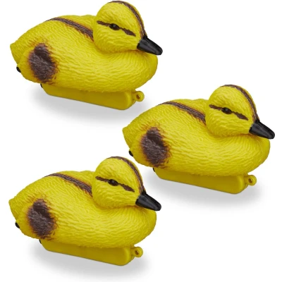 Afbeelding van vijvereend kuiken set van 3 vijverdecoratie weerbestendig zwemmende baby eendjes