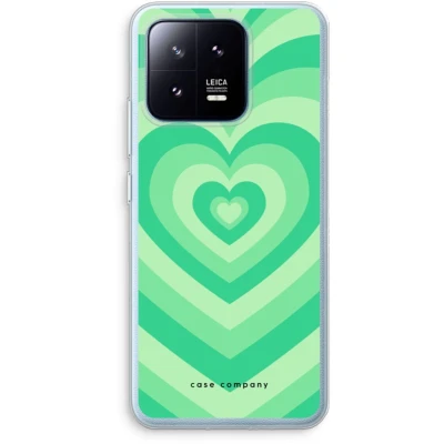 Afbeelding van Case Company® hoesje geschikt voor Xiaomi 13 Pro Hart Groen Soft Cover Telefoonhoesje Bescherming aan alle Kanten en Schermrand